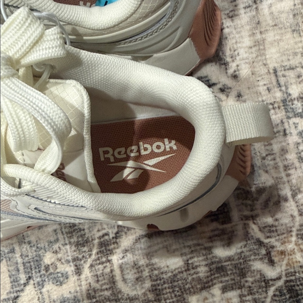 Reebok Women's Cream and Pink Sneakers - Picture 3 of 5